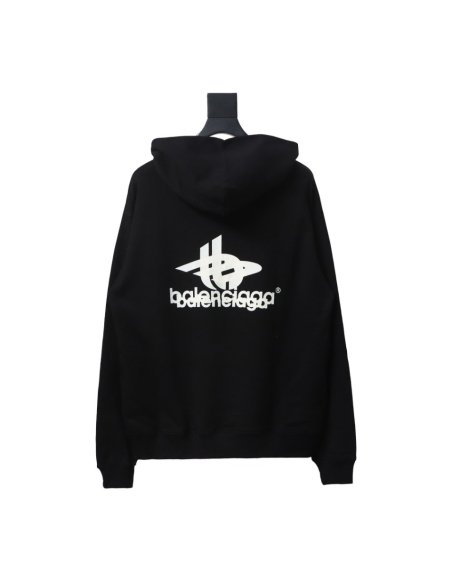 Balenciaga Double Print Logo Hoodie Black,Balenciaga Hoodies(Sweatshirts),Sweatshirts Hoodies,CLOTHES