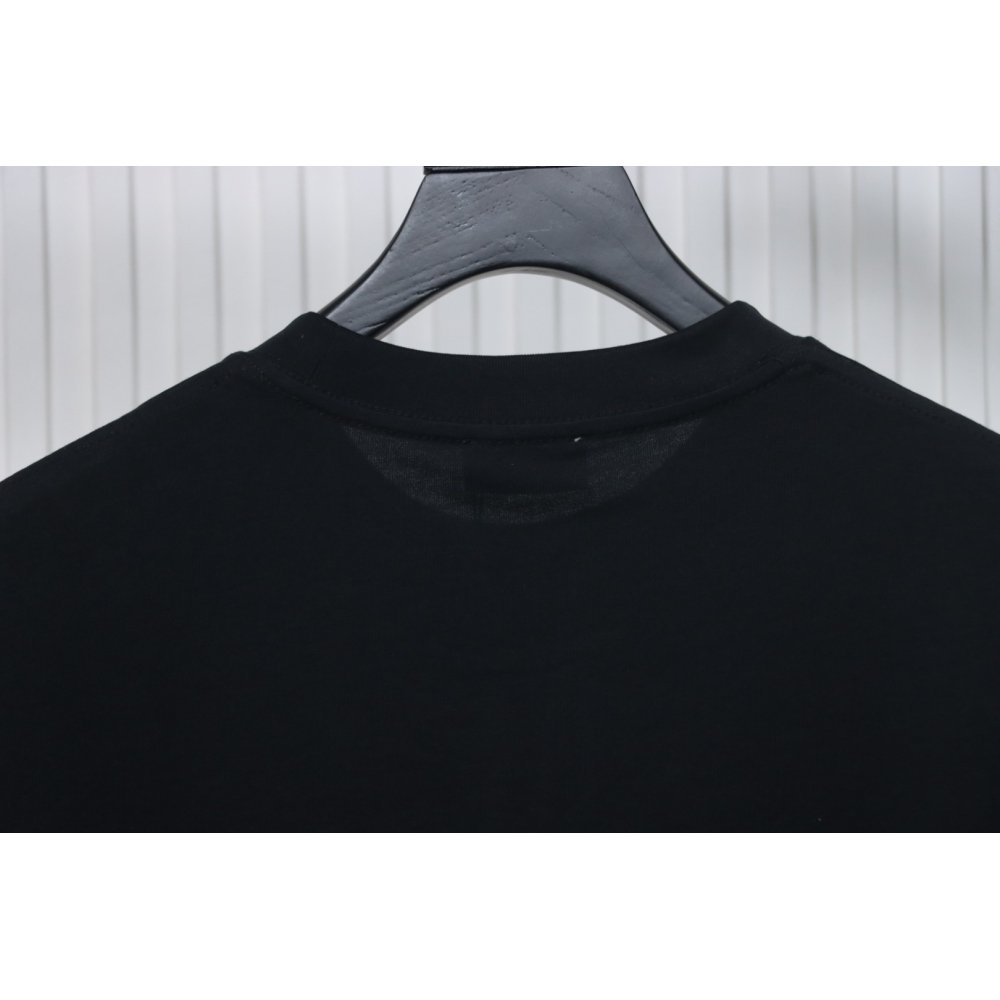 Moncler Embroidered Logo Cotton T-shirt Black,Moncler T-Shirts,T-Shirts,CLOTHES