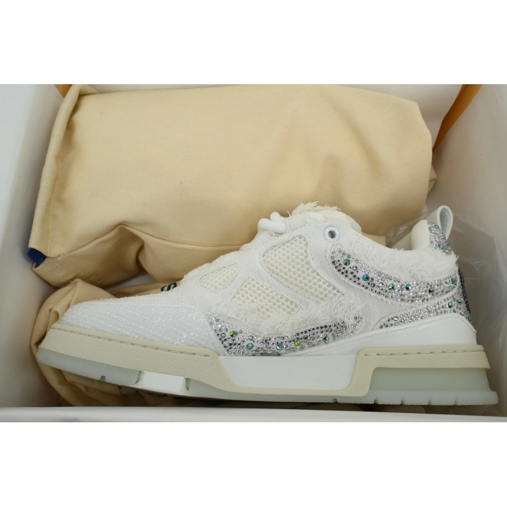 Louis Vuitton LV Skate Sneaker Silver White Diamond