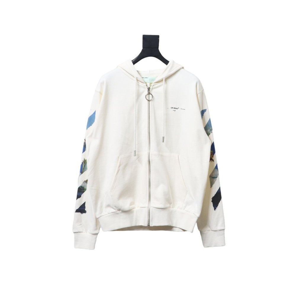 Off-White Pascal Arrow Zipped Hoodie White,Off-White Hoodies,Sweatshirts Hoodies,CLOTHES