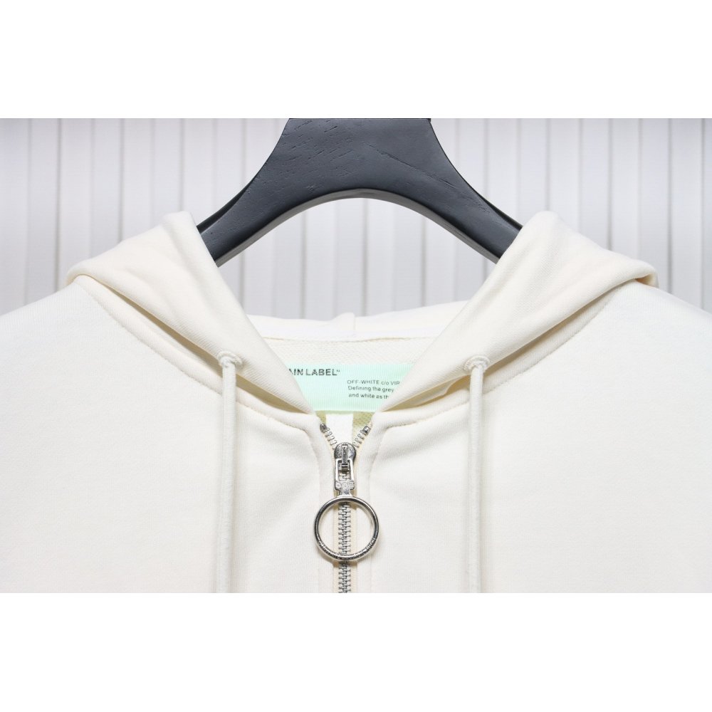 Off-White Pascal Arrow Zipped Hoodie White,Off-White Hoodies,Sweatshirts Hoodies,CLOTHES