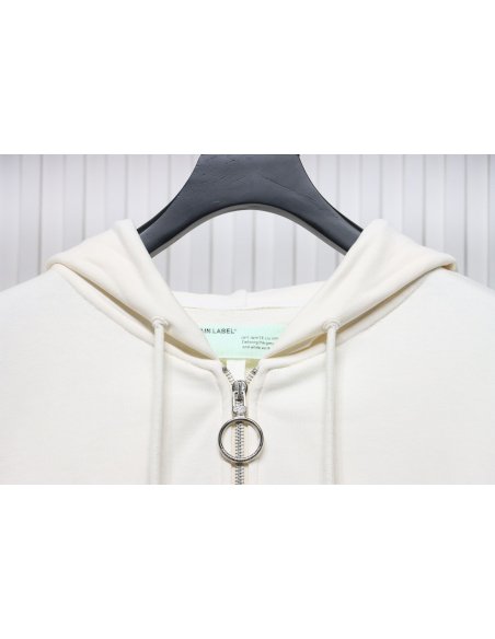 Off-White Pascal Arrow Zipped Hoodie White,Off-White Hoodies,Sweatshirts Hoodies,CLOTHES
