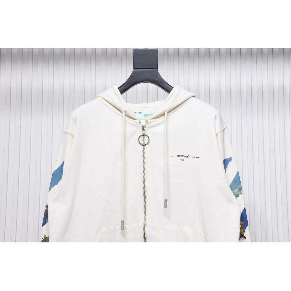 Off-White Pascal Arrow Zipped Hoodie White,Off-White Hoodies,Sweatshirts Hoodies,CLOTHES