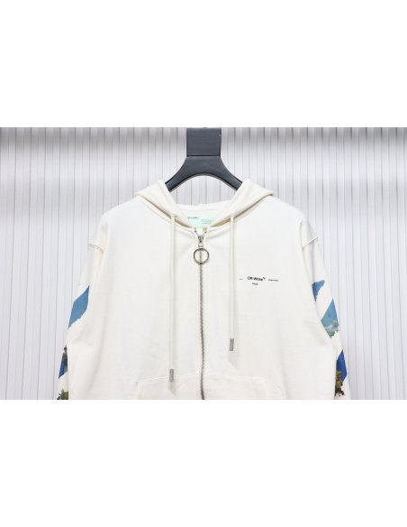 Off-White Pascal Arrow Zipped Hoodie White,Off-White Hoodies,Sweatshirts Hoodies,CLOTHES