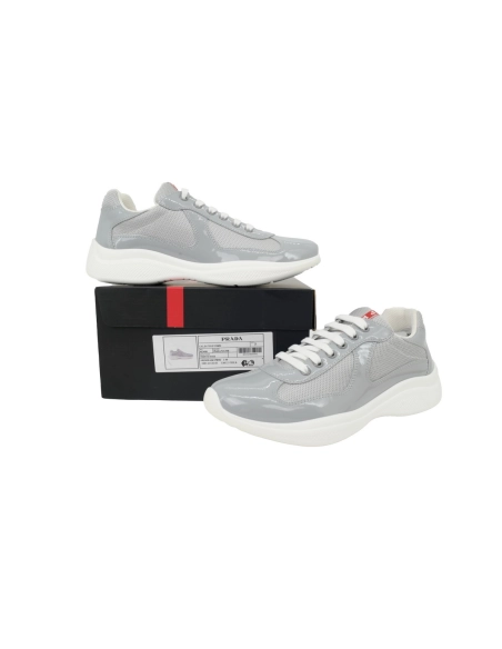 Prada Americas Cup Patent Grey White