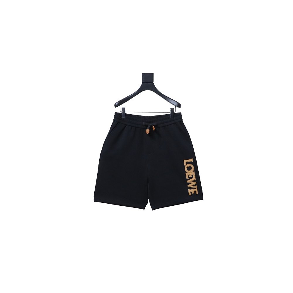 Loewe Applique Letter Shorts Black,Loewe Shorts,Shorts,CLOTHES