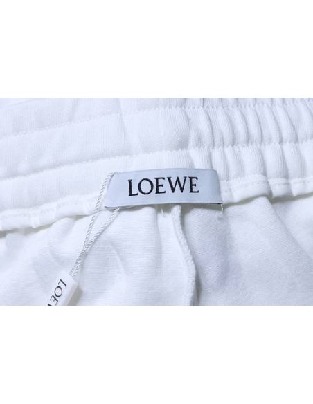 Loewe Applique Letter Shorts White,Loewe Shorts,Shorts,CLOTHES