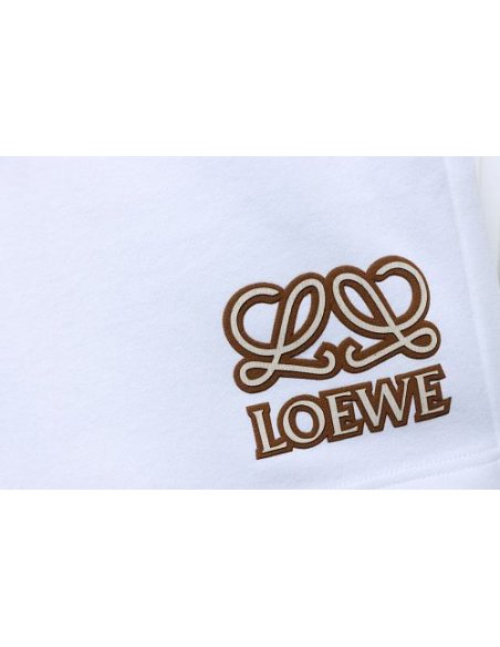 Loewe Letter Logo Print Shorts White,Loewe Shorts,Shorts,CLOTHES
