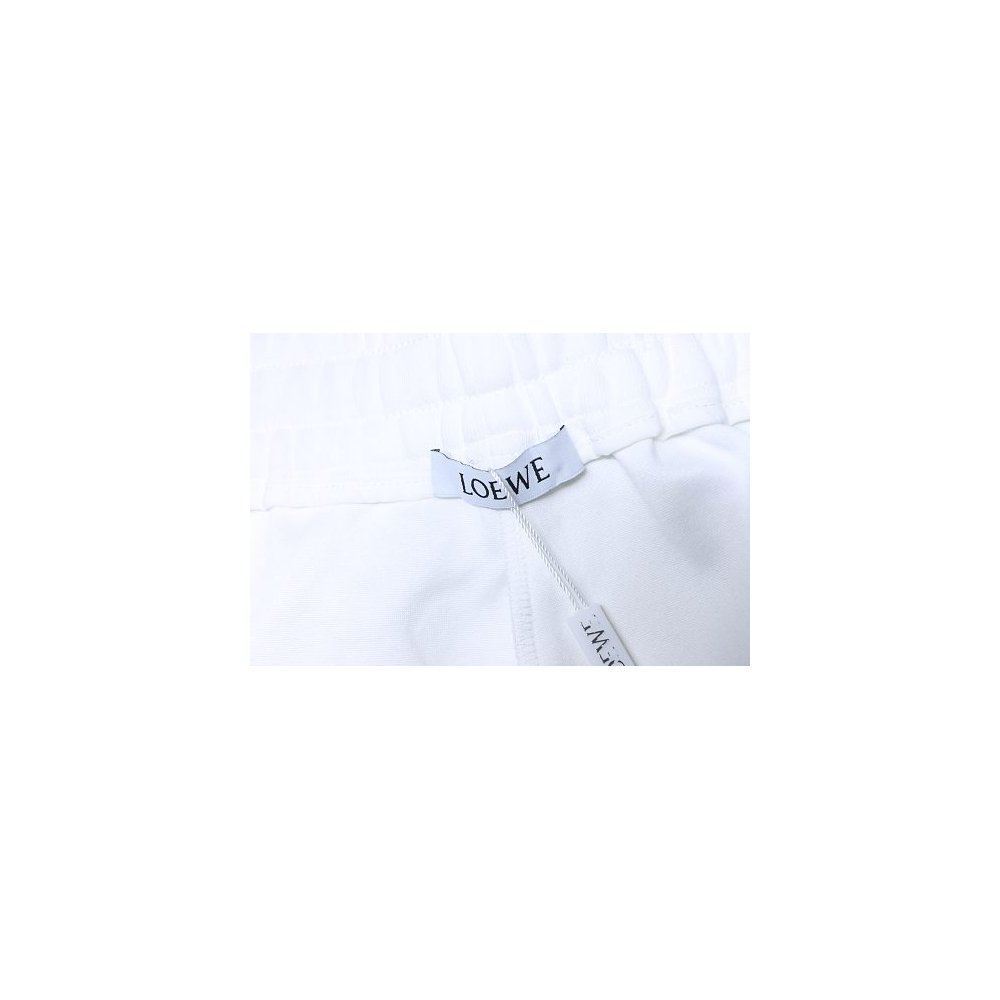 Loewe Letter Logo Print Shorts White,Loewe Shorts,Shorts,CLOTHES