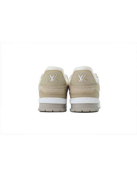 Louis Vuitton Trainer Apricot Denim ,Louis Vuitton Trainer,LOUIS VUITTON,LUXURY SHOES