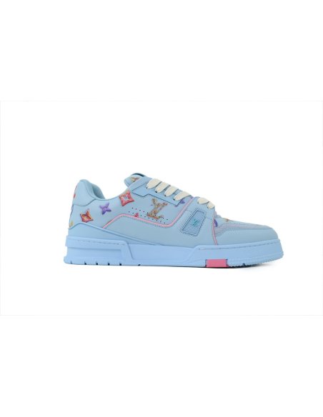 Louis Vuitton Trainer Candy Blue ,Louis Vuitton Trainer,LOUIS VUITTON,LUXURY SHOES