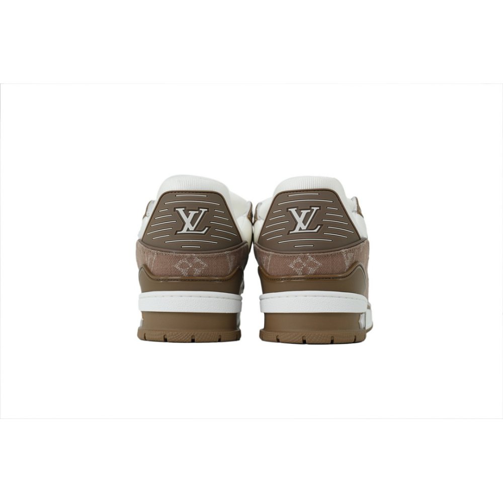 Louis Vuitton Trainer White and Brown ,Louis Vuitton Trainer,LOUIS VUITTON,LUXURY SHOES