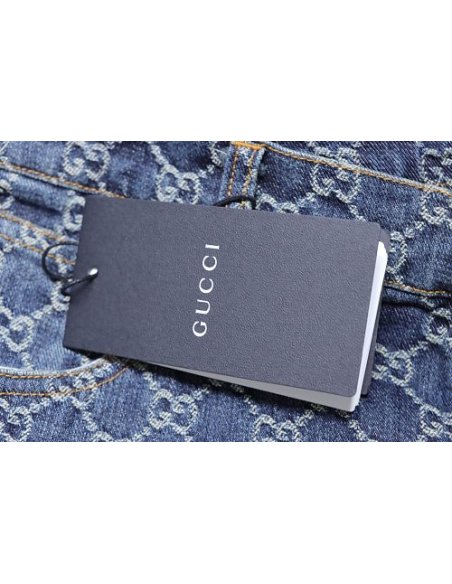 Gucci All-Over Monogram Denim Shorts,Gucci Shorts,Shorts,CLOTHES