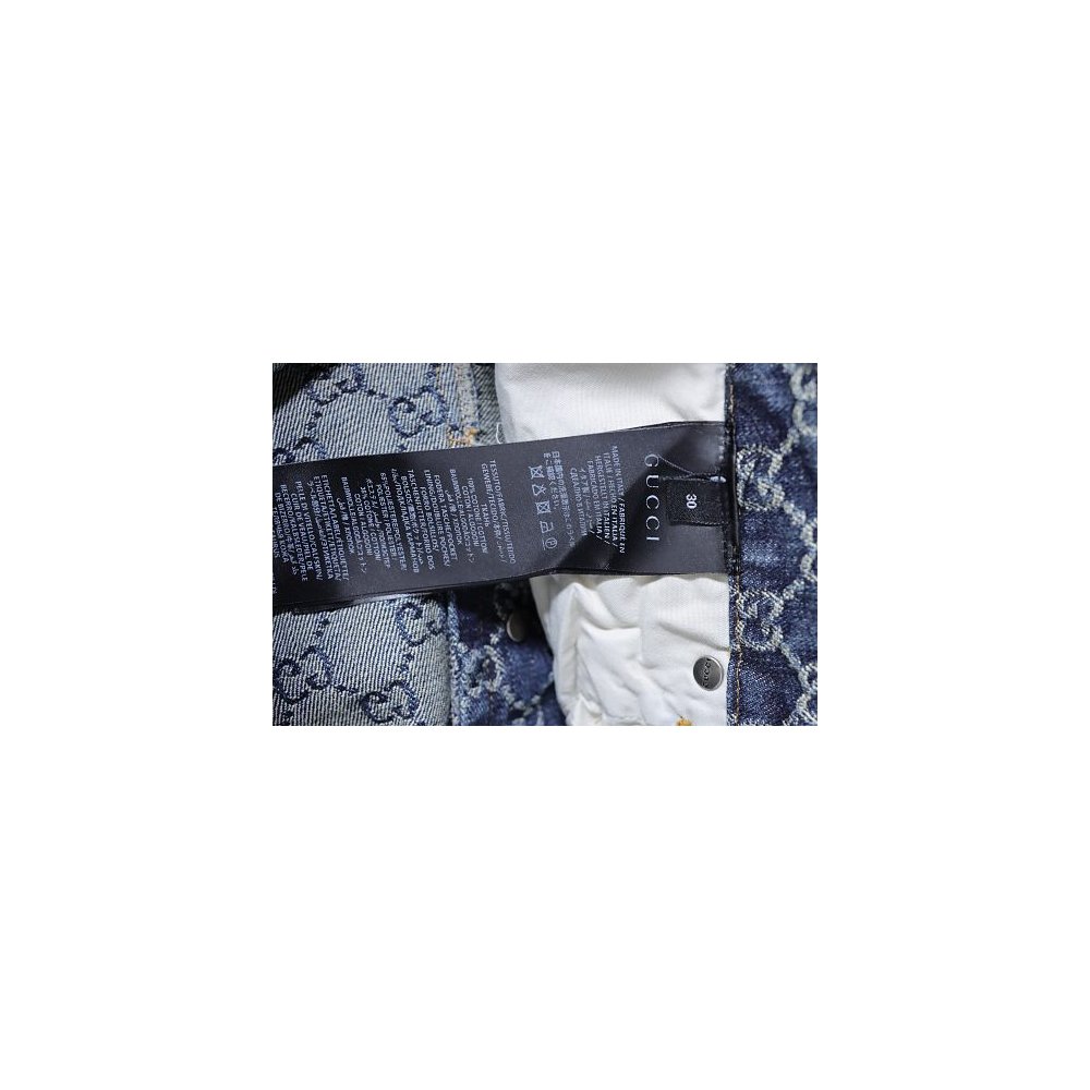 Gucci All-Over Monogram Denim Shorts,Gucci Shorts,Shorts,CLOTHES