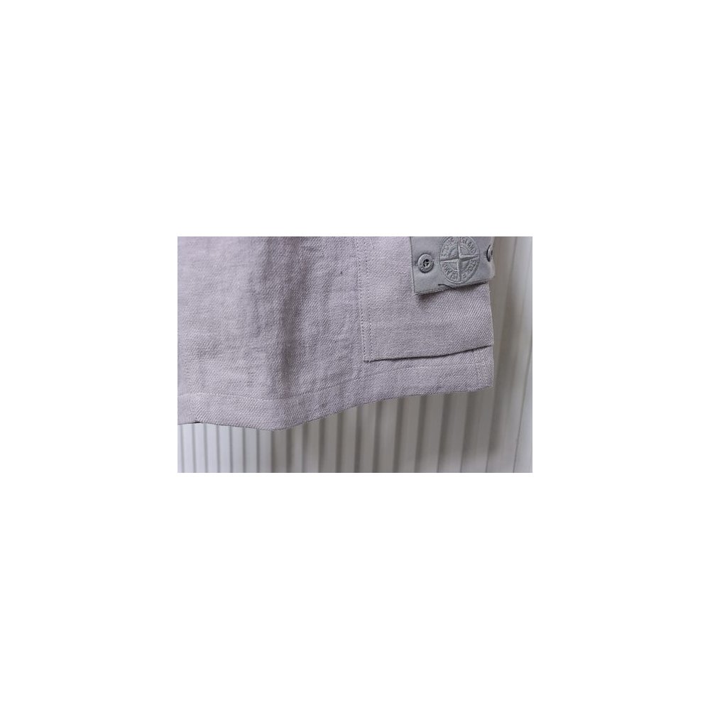Stone Island Grey Linen Shorts,Stone Island Shorts,Shorts,CLOTHES
