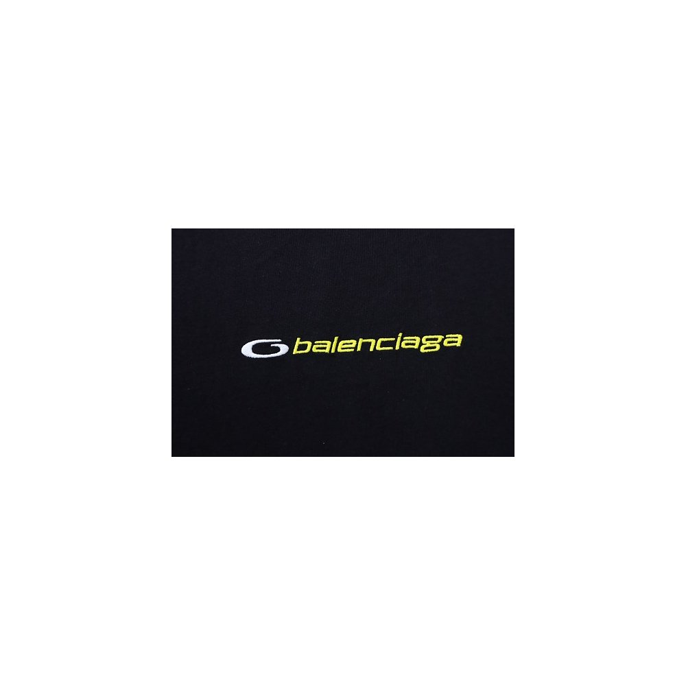 Balenciaga Sleeve Logo Embroidered T-Shirt Black,Balenciaga T-Shirts,T-Shirts,CLOTHES