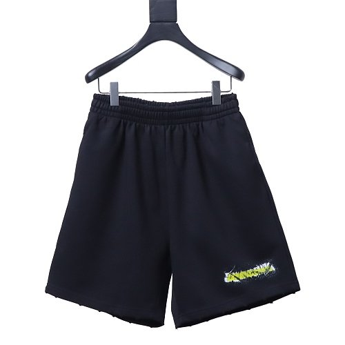 Balenciaga Spray-Paint Letter Drawstring Shorts,Balenciaga Shorts,Shorts,CLOTHES