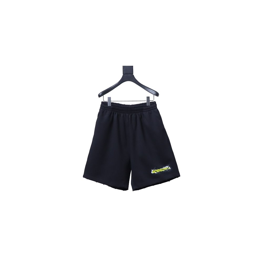 Balenciaga Spray-Paint Letter Drawstring Shorts,Balenciaga Shorts,Shorts,CLOTHES