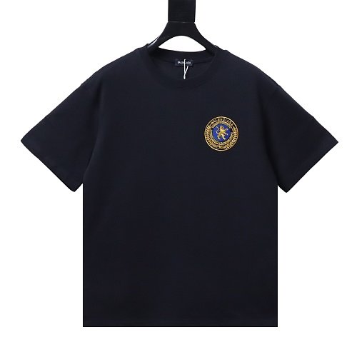 Balenciaga Chest Badge Embroidered T-Shirt Black,Balenciaga T-Shirts,T-Shirts,CLOTHES