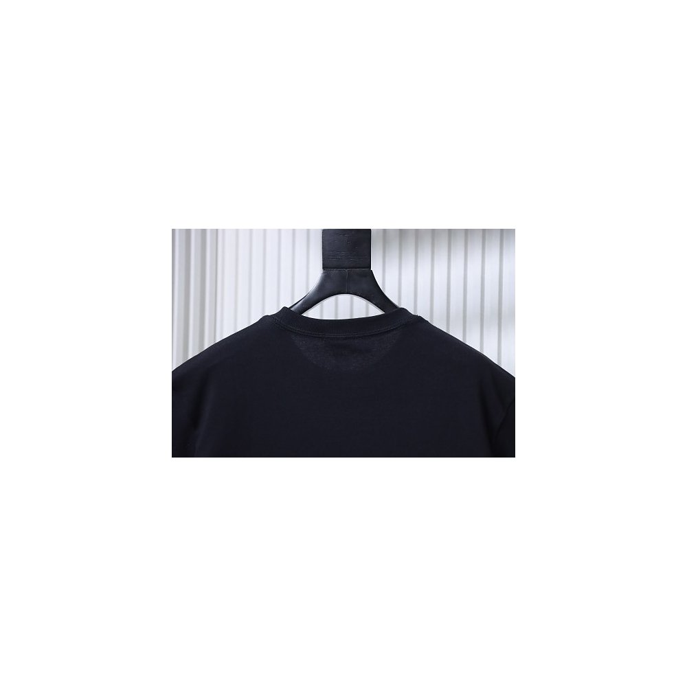Balenciaga Chest Badge Embroidered T-Shirt Black,Balenciaga T-Shirts,T-Shirts,CLOTHES