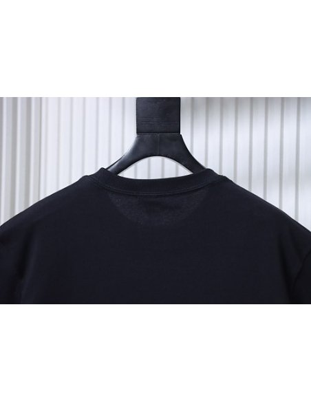 Balenciaga Chest Badge Embroidered T-Shirt Black,Balenciaga T-Shirts,T-Shirts,CLOTHES