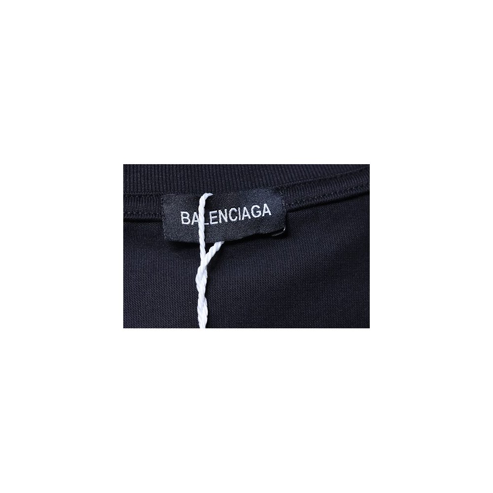 Balenciaga Chest Badge Embroidered T-Shirt Black,Balenciaga T-Shirts,T-Shirts,CLOTHES