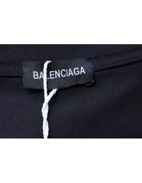 Balenciaga Chest Badge Embroidered T-Shirt Black,Balenciaga T-Shirts,T-Shirts,CLOTHES