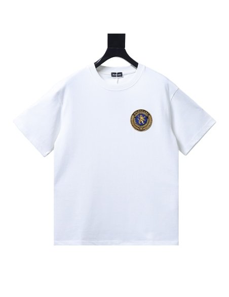 Balenciaga Chest Badge Embroidered T-Shirt White,Balenciaga T-Shirts,T-Shirts,CLOTHES