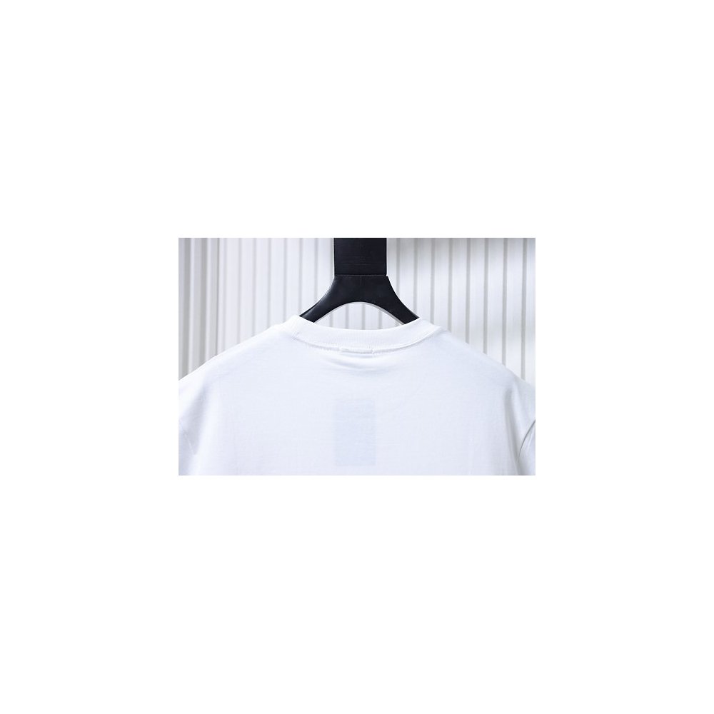 Balenciaga Chest Badge Embroidered T-Shirt White,Balenciaga T-Shirts,T-Shirts,CLOTHES