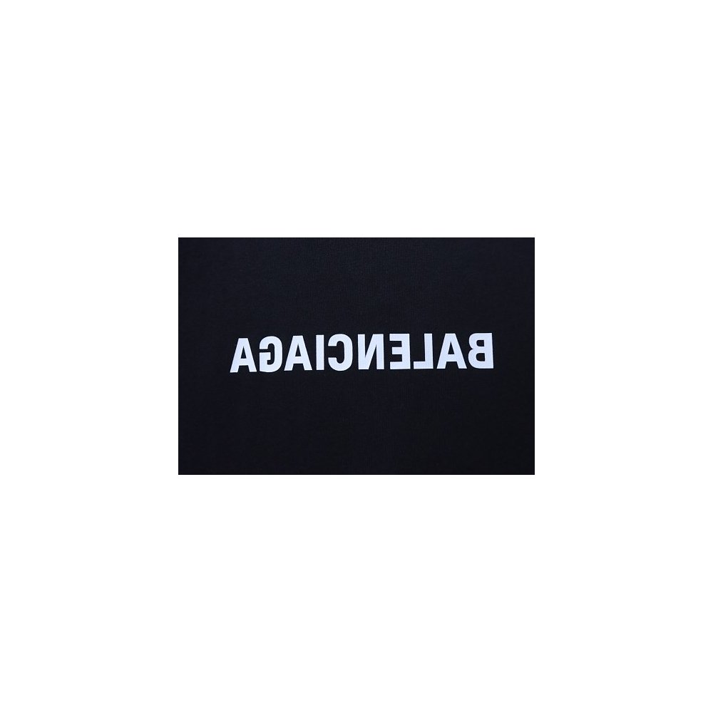 Balenciaga Inverted Letter Print T-Shirt Black,Balenciaga T-Shirts,T-Shirts,CLOTHES