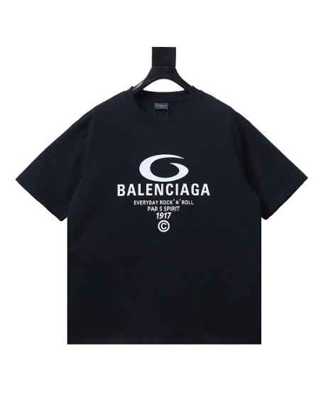 Balenciaga Ring-Print Letter T-Shirt Black,Balenciaga T-Shirts,T-Shirts,CLOTHES