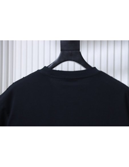 Balenciaga Ring-Print Letter T-Shirt Black,Balenciaga T-Shirts,T-Shirts,CLOTHES