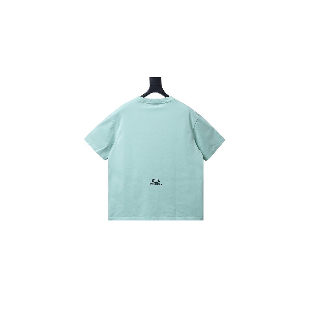 Balenciaga Ring-Print Letter T-Shirt Green,Balenciaga T-Shirts,T-Shirts,CLOTHES