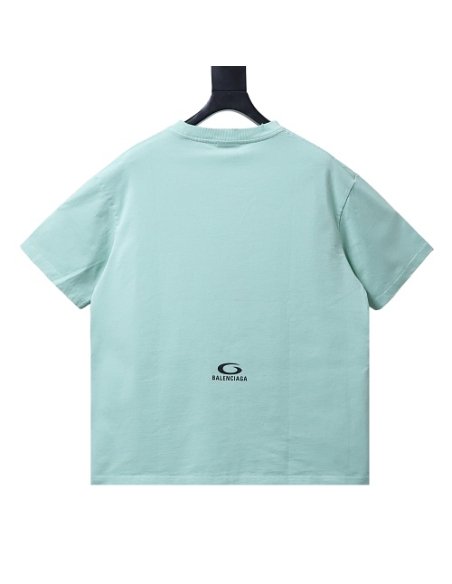 Balenciaga Ring-Print Letter T-Shirt Green,Balenciaga T-Shirts,T-Shirts,CLOTHES