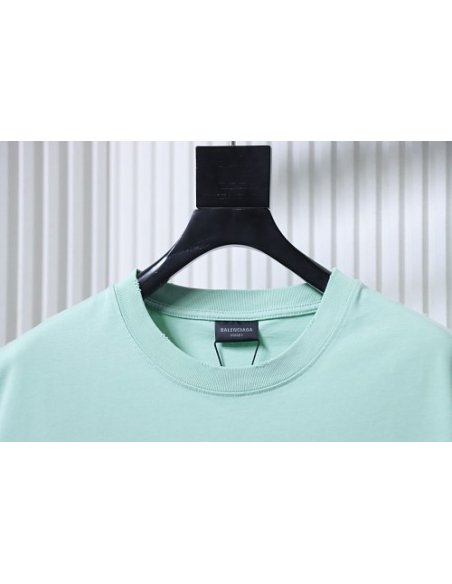 Balenciaga Ring-Print Letter T-Shirt Green,Balenciaga T-Shirts,T-Shirts,CLOTHES
