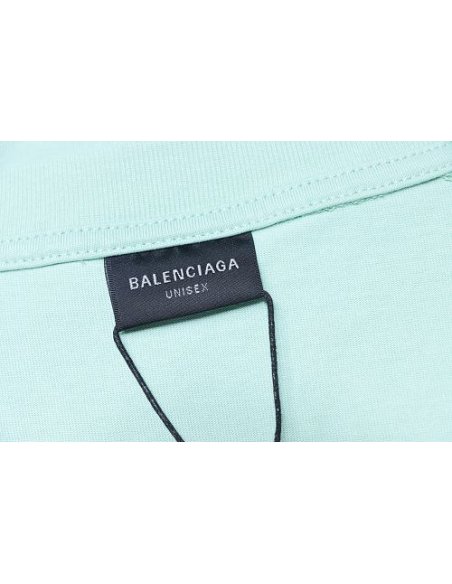 Balenciaga Ring-Print Letter T-Shirt Green,Balenciaga T-Shirts,T-Shirts,CLOTHES
