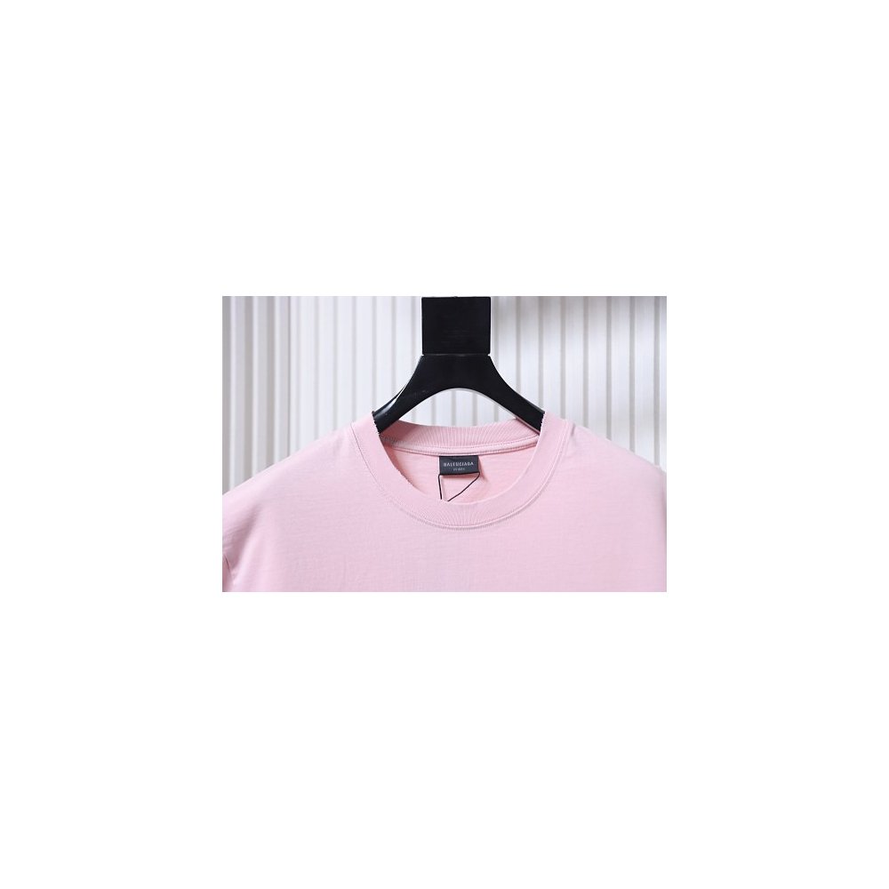 Balenciaga Ring-Print Letter T-Shirt Pink,Balenciaga T-Shirts,T-Shirts,CLOTHES