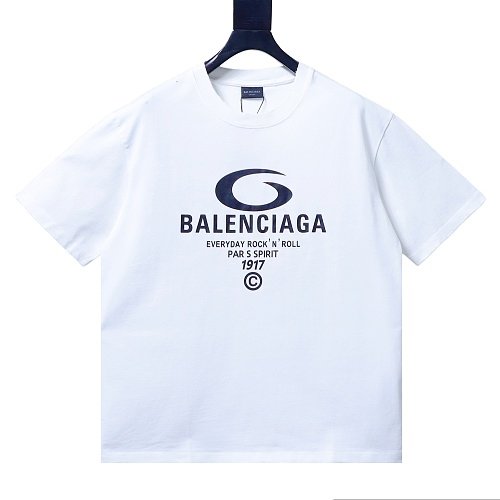 Balenciaga Ring-Print Letter T-Shirt White,Balenciaga T-Shirts,T-Shirts,CLOTHES
