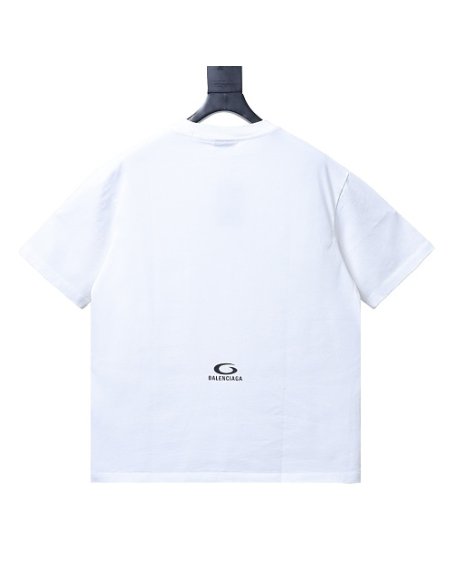 Balenciaga Ring-Print Letter T-Shirt White,Balenciaga T-Shirts,T-Shirts,CLOTHES