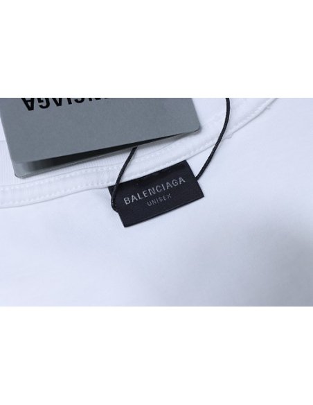 Balenciaga Ring-Print Letter T-Shirt White,Balenciaga T-Shirts,T-Shirts,CLOTHES