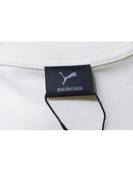 Balenciaga x Puma Printed T-Shirt White,Balenciaga T-Shirts,T-Shirts,CLOTHES