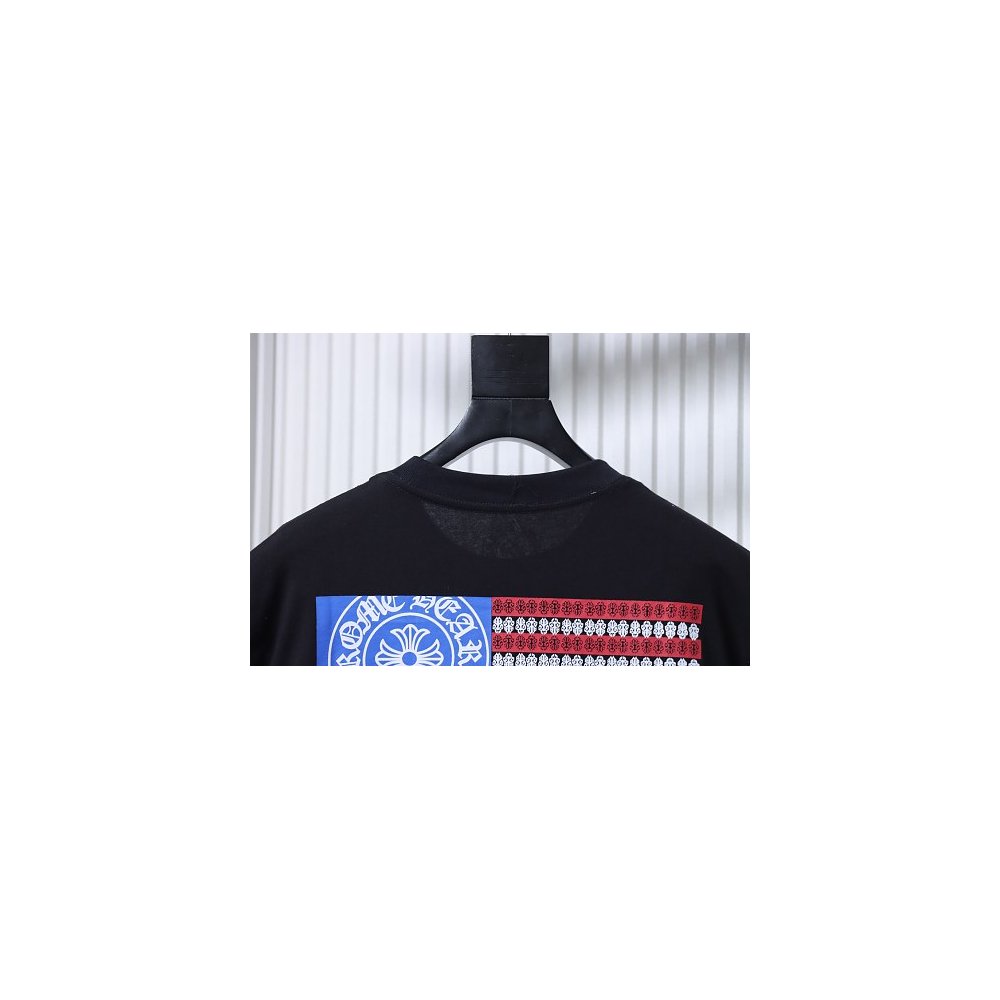 Chrome Hearts Flag Print T-shirt Black,Chrome Hearts T-Shirts,T-Shirts,CLOTHES