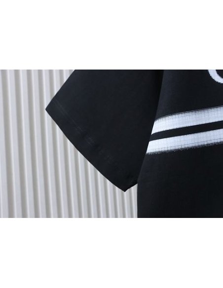 Gucci Black and White Gradient Belt Print T-shirt Black,Gucci T-shirts,T-Shirts,CLOTHES