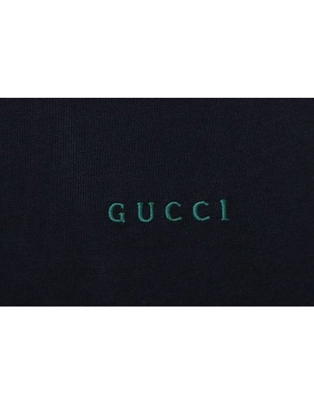 Gucci Red and Green Ribbed Crew-Neck T-Shirt Black,Gucci T-shirts,T-Shirts,CLOTHES