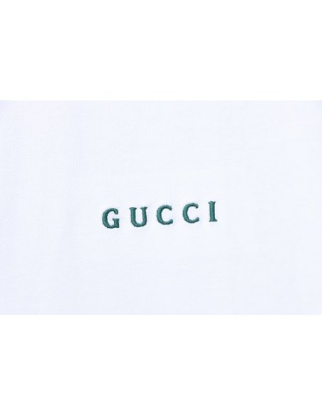 Gucci Red and Green Ribbed Crew-Neck T-Shirt White,Gucci T-shirts,T-Shirts,CLOTHES