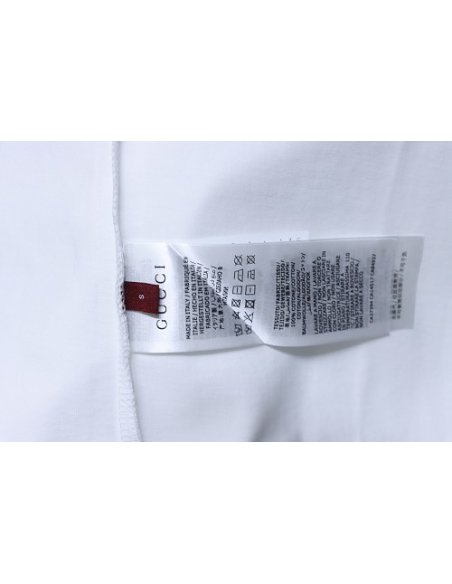 Gucci Red and Green Ribbed Crew-Neck T-Shirt White,Gucci T-shirts,T-Shirts,CLOTHES