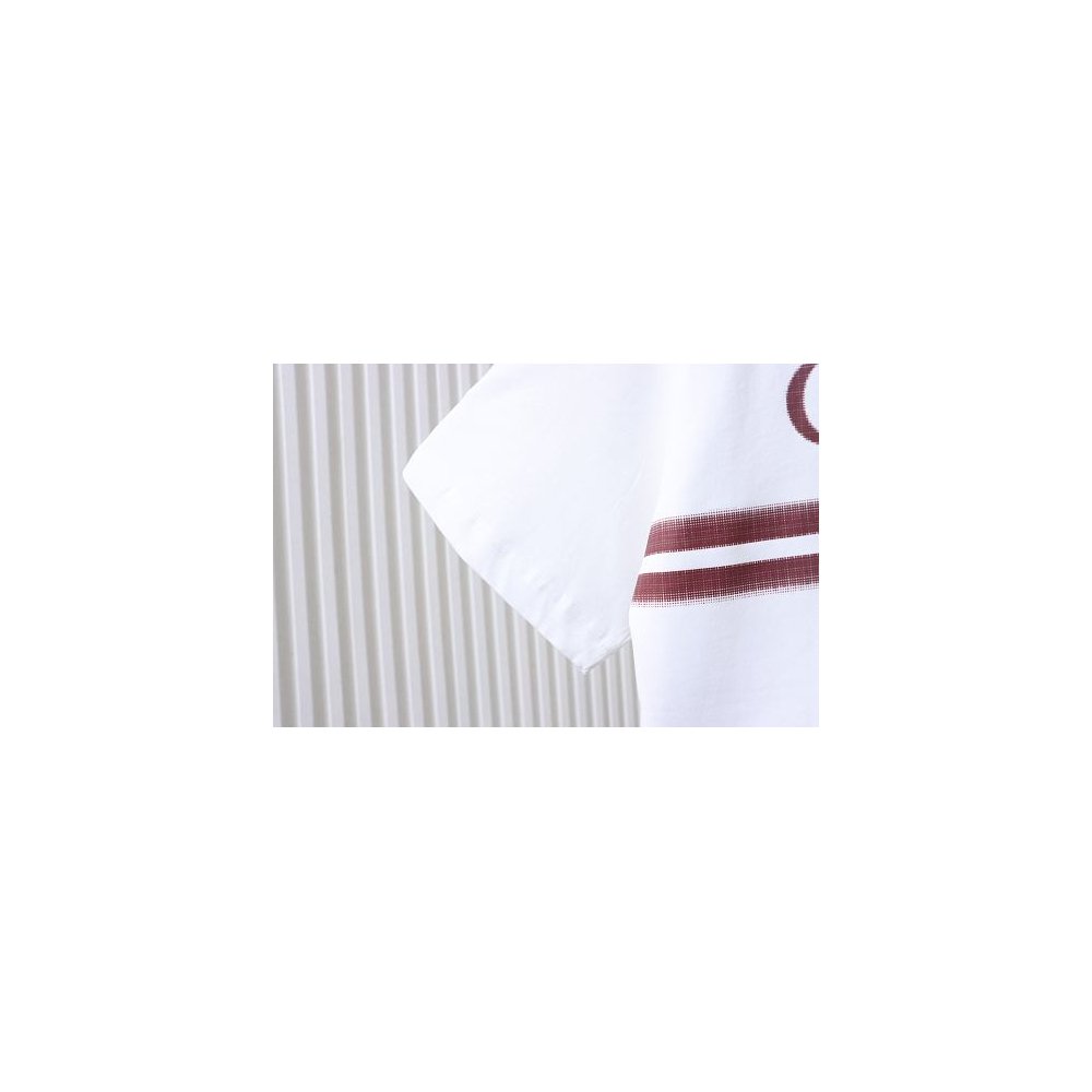 Gucci Red and White Gradient Belt Print T-shirt White,Gucci T-shirts,T-Shirts,CLOTHES