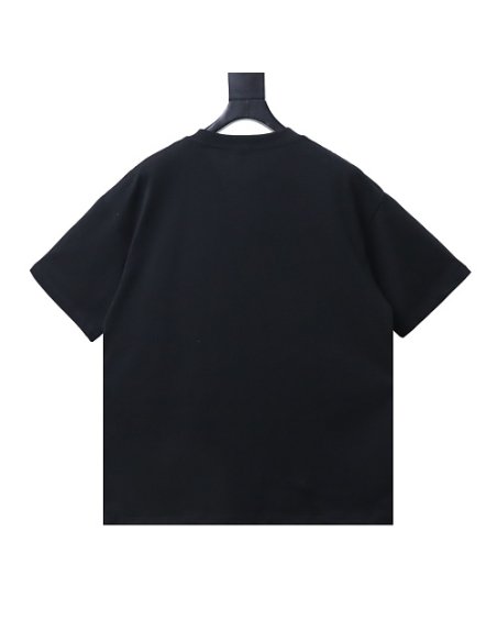 Loewe Misaligned Logo Embroidered T-Shirt Black,Loewe T-Shirts,T-Shirts,CLOTHES