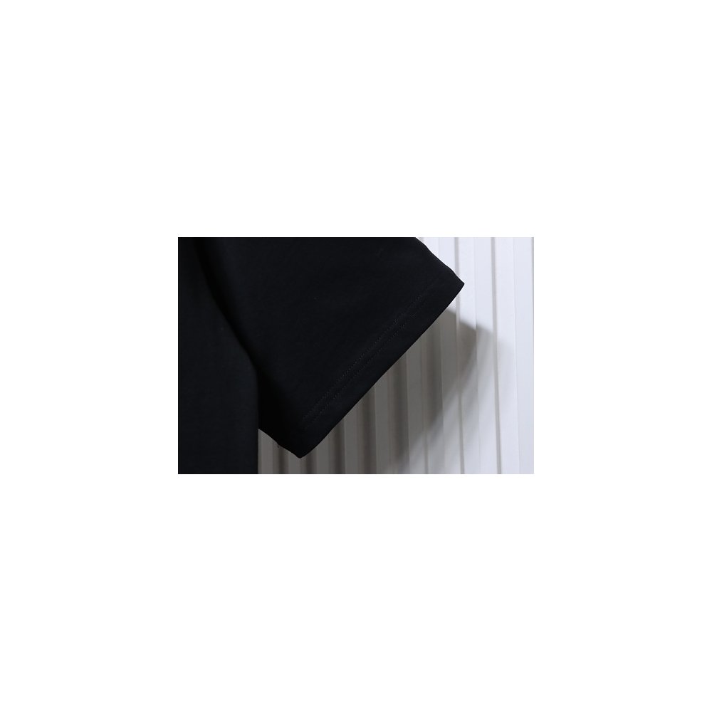 Loewe Misaligned Logo Embroidered T-Shirt Black,Loewe T-Shirts,T-Shirts,CLOTHES