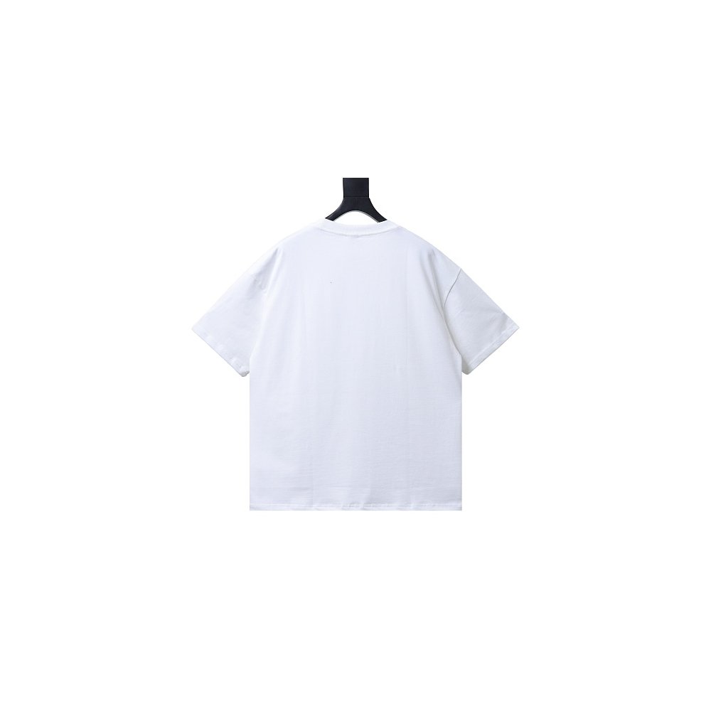 Loewe Misaligned Logo Embroidered T-Shirt White,Loewe T-Shirts,T-Shirts,CLOTHES